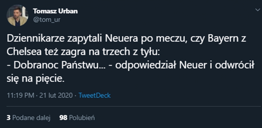 ODPOWIEDŹ Neuera na pytanie dziennikarza... :D